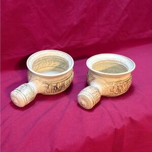 French Onion Soup Crocks, pair, vintage 1985